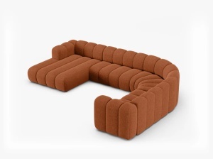 COLTAR PANORAMIC LUPIN, 370, PE DREAPTA, CARAMIZIU, CU TAPITERIE DIN TEXTIL CHENILLE EDEN, MICADONI - Img 3