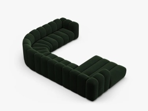 COLTAR PANORAMIC LUPIN, 370, PE DREAPTA, VERDE SMARALD, CU TAPITERIE DIN TEXTIL CATIFEA VENUS, MICADONI - Img 4