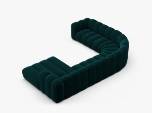 COLTAR PANORAMIC LUPIN, 370, PE STANGA, PETROL INTENS, CU TAPITERIE DIN TEXTIL CATIFEA VENUS, MICADONI - Img 4