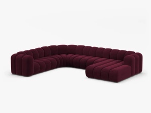 COLTAR PANORAMIC LUPIN, 370, PE STANGA, VISINIU, CU TAPITERIE DIN TEXTIL CATIFEA VENUS, MICADONI - Img 2
