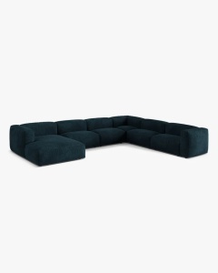 COLTAR PANORAMIC MARTINA, 160X106 CM, PE DREAPTA, ALBASTRU INCHIS, TAPITAT CU TAPITERIE DIN TEXTIL CATIFEA VOGUE, MICADONI - Img 2