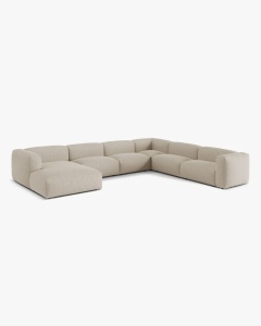 COLTAR PANORAMIC MARTINA, 160X106 CM, PE DREAPTA, BEJ DESCHIS, TAPITAT CU TAPITERIE DIN TEXTIL STRUCTURAT BOSTON, MICADONI - Img 2