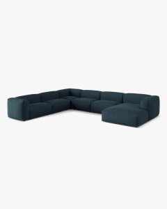COLTAR PANORAMIC MARTINA, 160X106 CM, PE STANGA, BLUE JEANS, TAPITAT CU TAPITERIE DIN TEXTIL STRUCTURAT BOSTON, MICADONI - Img 2