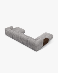 COLTAR PANORAMIC MARTINA, GRI DESCHIS, 406 CM, STANGA, CU TAPITERIE DIN TEXTIL CORDOI TILIA, MICADONI - Img 3