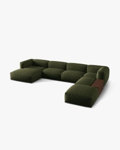 COLTAR PANORAMIC MARTINA, VERDE, 406 CM, DREAPTA, CU TAPITERIE DIN TEXTIL STRACTURAT BOSTON, MICADONI - Img 2
