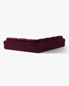 COLTAR PANORAMIC MODULAR, OPHELIA, VISINIU, PE DREAPTA, 370 CM, CU TAPITERIE DIN TEXTIL CATIFEA VENUS, MICADONI - Img 3