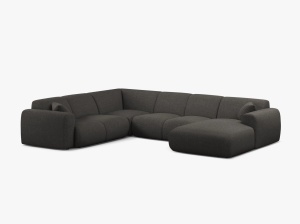 COLTAR PANORAMIC MOLINO, PE STANGA, GRI INCHIS, 326 CM, , CU TAPITERIE DIN TEXTIL CHENILLE EDEN, MICADONI