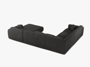 COLTAR PANORAMIC MOLINO, PE STANGA, GRI INCHIS, 326 CM, , CU TAPITERIE DIN TEXTIL CHENILLE REBEL, MICADONI - Img 3