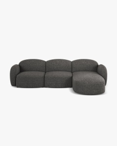 COLTAR PE DREAPTA, BLAIR, 274X 95, GRI INCHIS, CU TAPITERIE DIN TEXTIL CHENILLE EDEN, MICADONI