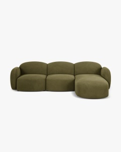 COLTAR PE DREAPTA, BLAIR, 274X 95, VERDE DESCHIS, CU TAPITERIE DIN TEXTIL CATIFEA CASINO, MICADONI