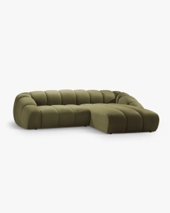 COLTAR PE DREAPTA DIANA, VERDE, 334X182 CM, TAPITAT CU TAPITERIE DIN TEXTIL CATIFEA SALVADORE, MICADONI - Img 2
