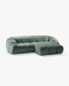 COLTAR PE DREAPTA DIANA, VERDE MENTA, 294X182 CM, TAPITAT CU TAPITERIE DIN TEXTIL STRUCTURAT BUBBLE MICADONI - Img 2