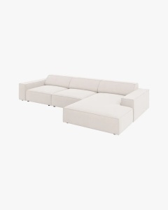 COLTAR PE DREAPTA JODIE, CU 4 LOCURI, 284X162 CM, ADANCIME SCAUN 62 CM, BEJ DESCHIS, TAPITAT CU TAPITERIE DIN TEXTIL STRUCTURAT MEGAN, MICADONI - Img 3