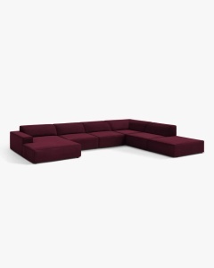 COLTAR PE DREAPTA JODIE, CU 7 LOCURI, 361X258 CM, ADANCIME SCAUN 62 CM, VISINIU, TAPITAT CU TAPITERIE DIN TEXTIL CATIFEA VENUS, MICADONI - Img 2