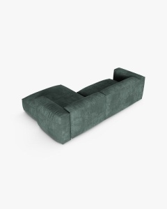 COLTAR PE DREAPTA MARTINA, 180X176 CM, ADANCIME SCAUN 90 CM, VERDE MUSCHI, TAPITAT CU TAPITERIE DIN TEXTIL CATIFEA VOGUE, MICADONI - Img 4