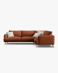COLTAR PE DREAPTA, NAOMI, CARAMIZIU, 280X195 CM, TAPITAT CU TAPITERIE DIN TEXTIL STRUCTURAT LIBERTY, MICADONI