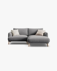 COLTAR PE DREAPTA, NAOMI, GRI, 200X170 CM, TAPITAT CU TAPITERIE DIN TEXTIL CATIFEA SALVADOR, MICADONI