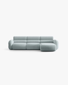 COLTAR PE DREAPTA, NEO, ALBASTRU INCHIS, 305X165 CM, TAPITAT CU TAPITERIE DIN TEXTIL BOUCLE BALOO, MICADONI