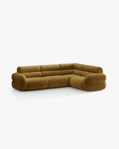 COLTAR PE DREAPTA NEO, GALBEN MUSTAR, 295X210 CM, TAPITAT CU TAPITERIE DIN TEXTIL CHENILLE GOLD, MICADONI - Img 2