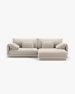 COLTAR PE DREAPTA TORINO, 250X170, BEJ DESCHIS, CU TAPITERIE DIN TEXTIL STRUCTURAT WIND, MICADONI