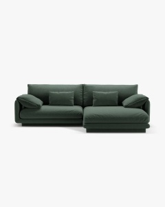 COLTAR PE DREAPTA TORINO, 250X170, VERDE MUSCHI, CU TAPITERIE DIN TEXTIL STRUCTURAT WIND, MICADONI