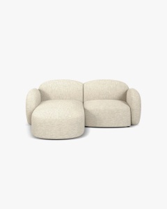 COLTAR PE STANGA, BLAIR, 194X 95, BEJ DESCHIS, CU TAPITERIE DIN TEXTIL STRUCTURAT BALTIMORE, MICADONI
