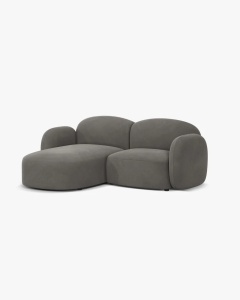 COLTAR PE STANGA, BLAIR, 194X 95, GRI, CU TAPITERIE DIN TEXTIL CATIFEA CASINO, MICADONI - Img 2