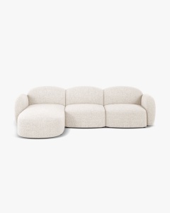 COLTAR PE STANGA, BLAIR, 274X 95, BEJ DESCHIS, CU TAPITERIE DIN TEXTIL CHENILLE EDEN, MICADONI