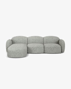 COLTAR PE STANGA, BLAIR, 274X 95, GRI CALD, CU TAPITERIE DIN TEXTIL STRUCTURAT BALTIMORE, MICADONI