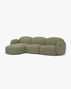 COLTAR PE STANGA, BLAIR, 274X 95, VERDE MASLINIU, CU TAPITERIE DIN TEXTIL STRUCTURAT BALTIMORE, MICADONI - Img 2