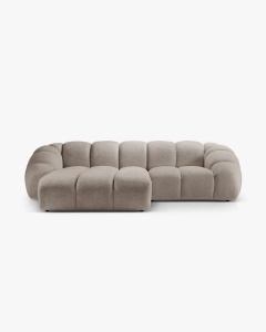 COLTAR PE STANGA DIANA, BEJ INCHIS, 294X182 CM, TAPITAT CU TAPITERIE DIN TEXTIL STRUCTURAT BUBBLE MICADONI