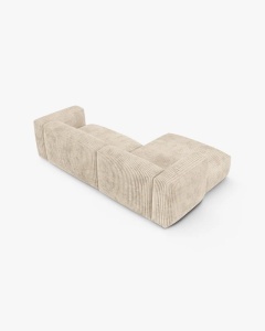 COLTAR PE STANGA MARTINA, 180X176 CM, ADANCIME SCAUN 90 CM, BEJ DESCHIS, TAPITAT CU TAPITERIE DIN TEXTIL CORDOI TILIA, MICADONI - Img 4