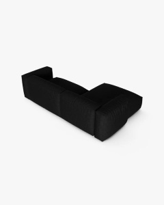COLTAR PE STANGA MARTINA, 180X176 CM, ADANCIME SCAUN 90 CM, NEGRU, TAPITAT CU TAPITERIE DIN TEXTIL STRUCTURAT BOSTON, MICADONI - Img 4