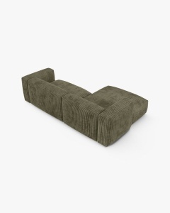 COLTAR PE STANGA MARTINA, 180X176 CM, ADANCIME SCAUN 90 CM, VERDE MUSCHI, TAPITAT CU TAPITERIE DIN TEXTIL CORDOI TILIA, MICADONI - Img 4