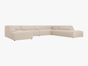 COLTAR RUBY, CU 7 LOCURI, PE DREAPTA, BEJ, CU TAPITERIE DIN TEXTIL STRUCTURAT OTTAWA, MICADONI - Img 2