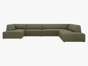 COLTAR RUBY, CU 7 LOCURI, PE DREAPTA, VERDE, CU TAPITERIE DIN CATIFEA REIATA MATA, MICADONI - Img 2
