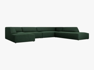 COLTAR RUBY, CU 7 LOCURI, PE DREAPTA, VERDE, CU TAPITERIE DIN TEXTIL STRUCTURAT OTTAWA, MICADONI - Img 2