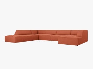 COLTAR RUBY, CU 7 LOCURI, PE STANGA, CORAI, CU TAPITERIE DIN TEXTIL STRUCTURAT OTTAWA, MICADONI - Img 2