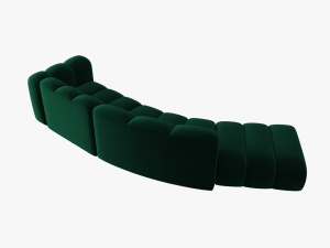 COLTAR SEMIROTUND LUPIN, STANGA, 5 LOCURI, 335 CM, VERDE SMARALD 7, TAPITERIE DIN CATIFEA, DESIGN DEOSEBIT - Img 3