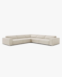 COLTAR SIMETRIC JODIE, 283X283 CM, BEJ, TAPITAT CU TAPITERIE DIN TEXTIL BOUCLE BALOO, MICADONI