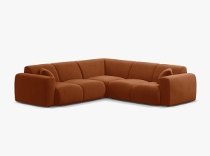 COLTAR SIMETRIC MOLINO, 252 CM, CARAMIZIU, CU TAPITERIE DIN TEXTIL CATIFEA VELVET CASINO, MICADONI