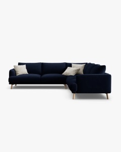 COLTAR SIMETRIC NAOMI, ALBASTRU ROYAL, 280X280CM, TAPITAT CU TAPITERIE DIN TEXTIL CATIFEA SALVADOR, MICADONI