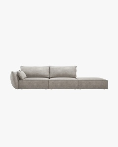 COLTAR SPATIOS SI CONFORTABIL KAELLE, 264 CM, PE DREAPTA, GRI DESCHIS, CU TAPITERIE DIN TEXTIL CHENILLE OVER THE HORIZON, MICADONI