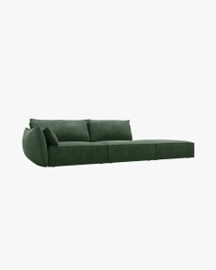 COLTAR SPATIOS SI CONFORTABIL KAELLE, 264 CM, PE DREAPTA, VERDE SMARALD, CU TAPITERIE DIN TEXTIL CHENILLE OVER THE HORIZON, MICADONI - Img 2