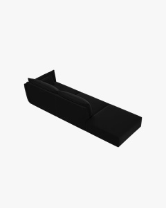 COLTAR SPATIOS SI CONFORTABIL KAELLE, 264 CM, PE STANGA, NEGRU, CU TAPITERIE DIN TEXTIL CATIFEA BLUVEL, MICADONI - Img 3