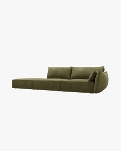 COLTAR SPATIOS SI CONFORTABIL KAELLE, 264 CM, PE STANGA, VERDE, CU TAPITERIE DIN TEXTIL CHENILLE OVER THE HORIZON, MICADONI - Img 2