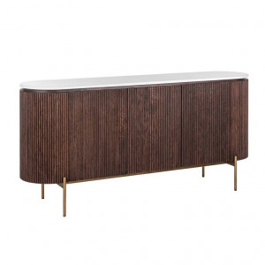 COMODA BARKLEY, 180 CM, ALB/MARO/AURIU ANTICHIZAT, DIN LEMN DE STEJAR, MARMURA SI METAL, RICHMOND INTERIORS
