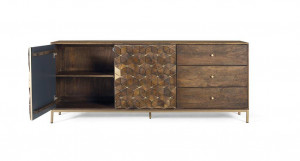 COMODA/BUFET 190CM, NUC/AURIU, DIN LEMN DE MANGO, GINER Y COLOMER - Img 3