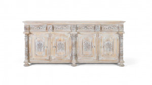 COMODA/BUFET 225CM, ALB ANTICHIZAT, DIN LEMN DE MANGO, GINER Y COLOMER