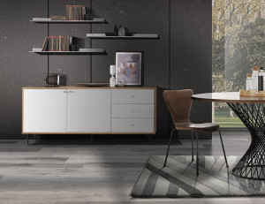 COMODA/BUFET LIVING 176CM, LITTLE DIAMOND, COD 3644, STIL MODERN, REALIZAT DIN MDF SI SUPORT DE METAL - Img 6